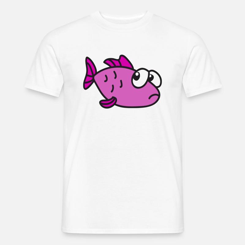 Funny cute cool fish - Men’s T-shirt - white