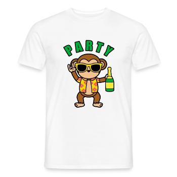PARTY Monkey - Men's T-Shirt - white - Front - AI Model Male 178 dark (178cm)
