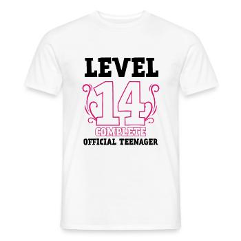 14e anniversaire fille cadeau adolescent 14 ans - T-shirt homme - blanc - Devant - AI Model Male 178 dark (178cm)