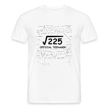 15th birthday 15 years teenager gift math - Men's T-Shirt - white - Front - AI Model Male 178 dark (178cm)