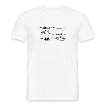 Papierschiff Papierboot Meer Papierschiffchen - Männer T-Shirt - Weiß - Vorne - AI Model Male 178 dark (178cm)