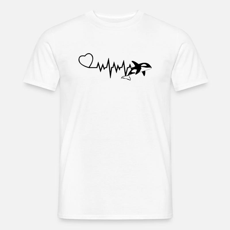 Orca Schwertwal Killerwal Herzschlag - Männer T-Shirt - Weiß