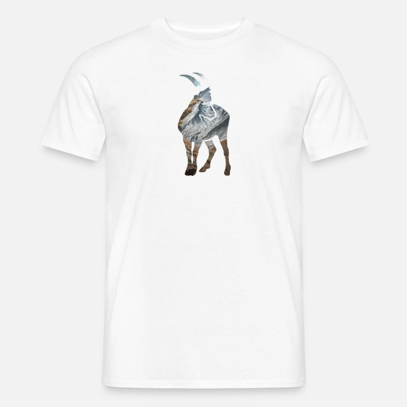 Alpensteinbock Sternzeichen Klettern Berggipfel - Männer T-Shirt - Weiß