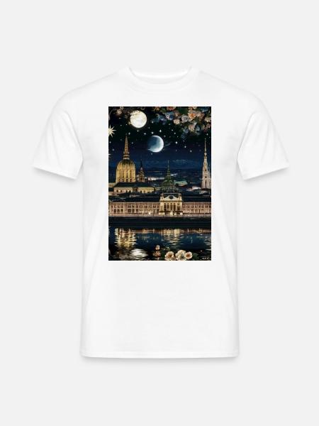 Vienna,Vienna at night,skyline, stars, comic - Men's T-Shirt - white