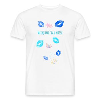 Sirène, Bisous, Sous L’eau, Lèvres Bleues - T-shirt homme - blanc - Devant - AI Model Male 178 dark (178cm)