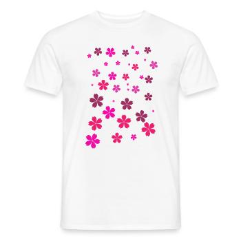 Red flowers, flowers, flowers, pink flowers - Men's T-Shirt - white - Front - AI Model Male 178 dark (178cm)