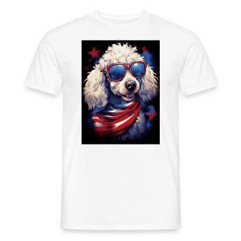 Cooler Pudel mit Sonnenbrille - Männer T-Shirt - Weiß - Vorne - AI Model Male 178 dark (178cm)