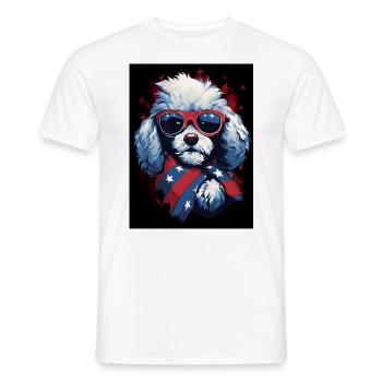 Cooler Pudel mit Sonnenbrille - Männer T-Shirt - Weiß - Vorne - AI Model Male 178 dark (178cm)