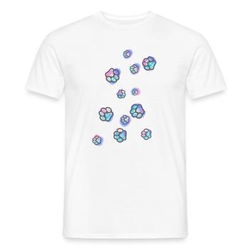 pattes de chat, patte, pattes, patte de chien, coloré - T-shirt homme - blanc - Devant - AI Model Male 178 dark (178cm)