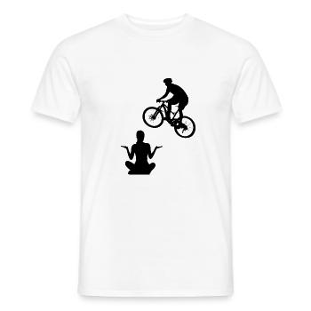Joga und Fahrrad - Männer T-Shirt - Weiß - Vorne - AI Model Male 178 dark (178cm)