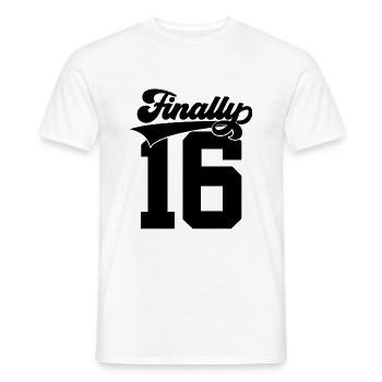 FINALLY 16 GEBURTSTAG COLLEGE - Männer T-Shirt - Weiß - Vorne - AI Model Male 178 dark (178cm)