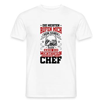 chef spruch totenkopf - Männer T-Shirt - Weiß - Vorne - AI Model Male 178 dark (178cm)