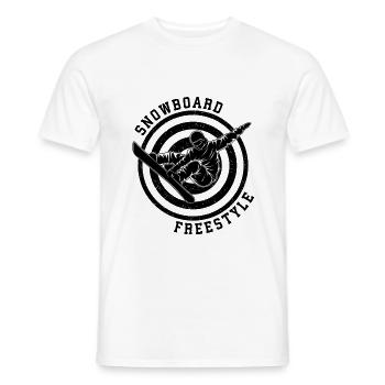 Snowboard Freestyle Snowboarding Snowboarder Sport - Men's T-Shirt - white - Front - AI Model Male 178 dark (178cm)