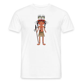 Indianer Junge - Männer T-Shirt - Weiß - Vorne - AI Model Male 178 dark (178cm)