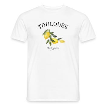 Toulouse - France - Souvenir - Travel - Men's T-Shirt - white - Front - AI Model Male 178 dark (178cm)