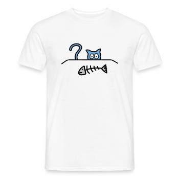 Hungrige Katze - Männer T-Shirt - Weiß - Vorne - AI Model Male 178 dark (178cm)