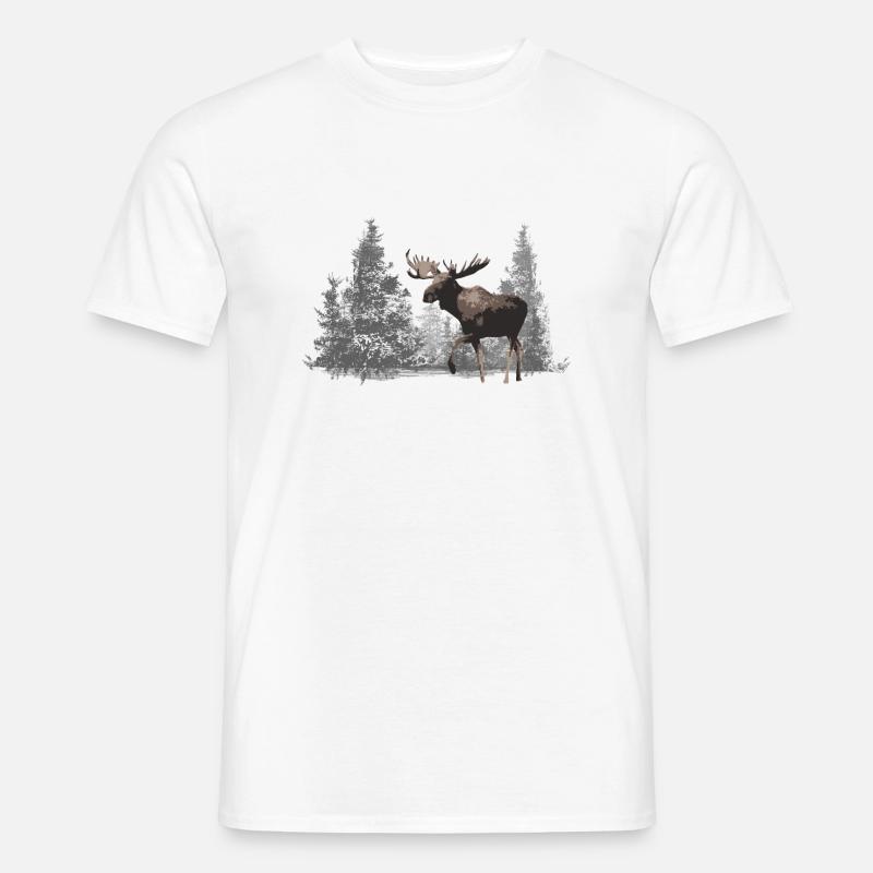 Elch - Männer T-Shirt - Weiß