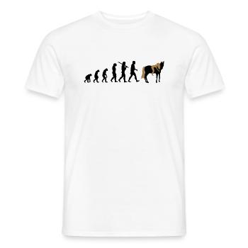 Cheval cavalier Evolution - T-shirt homme - blanc - Devant - AI Model Male 178 dark (178cm)