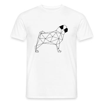 Geometric Pug - Geometrischer Mops - schwarz - Männer T-Shirt - Weiß - Vorne - AI Model Male 178 dark (178cm)