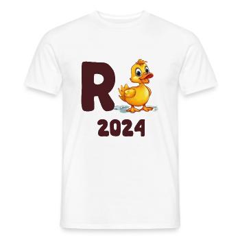 R Ente 2024 - Rente 2024 Ente Rentner Ruhestand - Männer T-Shirt - Weiß - Vorne - AI Model Male 178 dark (178cm)