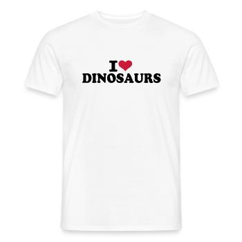 I love Dinosaurs - T-shirt homme - blanc - Devant - AI Model Male 178 dark (178cm)