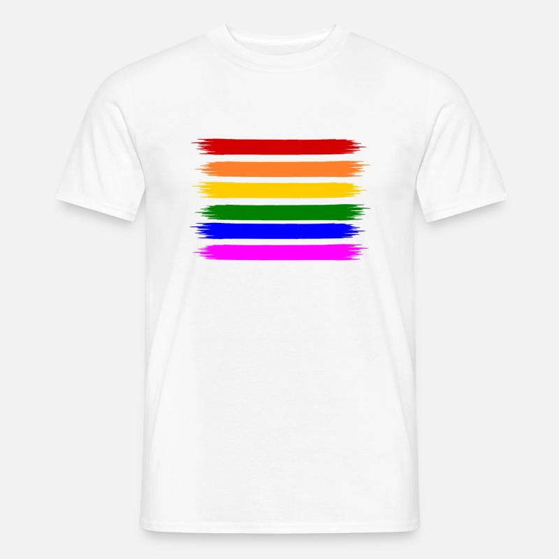 Regenbogen Regenbogenfahne - Männer T-Shirt - Weiß