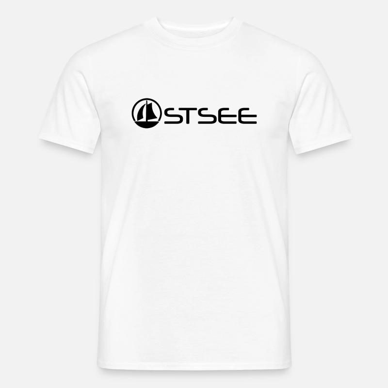 Ostsee mit Boot [black] - Männer T-Shirt - Weiß