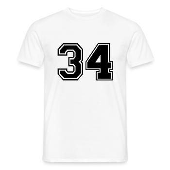 34 - Men's T-Shirt - white - Front - AI Model Male 178 dark (178cm)