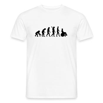 Évolution Chaise roulante - T-shirt homme - blanc - Devant - AI Model Male 178 dark (178cm)