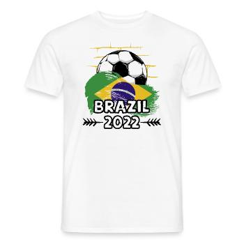 Brazil Brazil 2022 Football - Men's T-Shirt - white - Front - AI Model Male 178 dark (178cm)