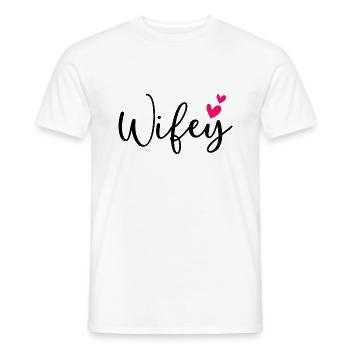Funny Wifey - Men's T-Shirt - white - Front - AI Model Male 178 dark (178cm)