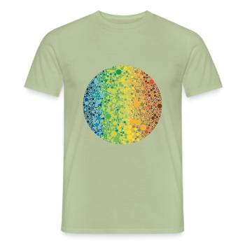 Sphere: color point composition - Men's T-Shirt - sage - Front - AI Model Male 178 light (178cm)