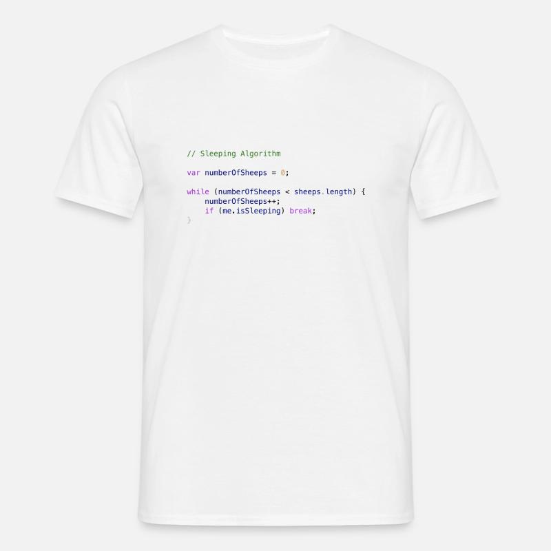 Programmierer Code Schäfchen zählen Logik - Männer T-Shirt - Weiß