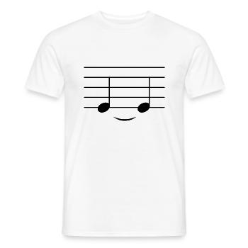 Music notes - smiling face - piano piano - Men's T-Shirt - white - Front - AI Model Male 178 dark (178cm)