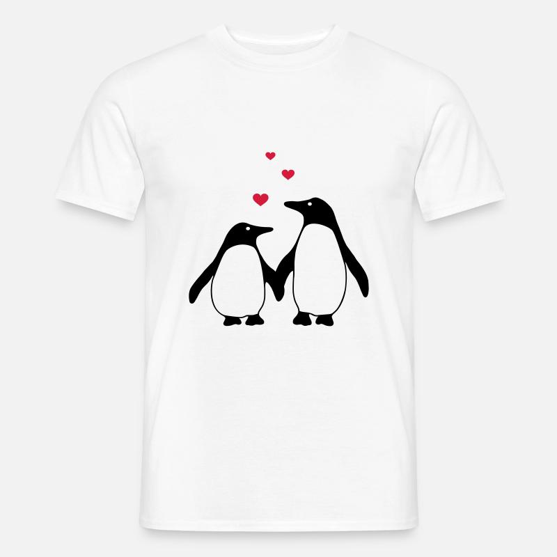 verliebte Pinguine - Männer T-Shirt - Weiß