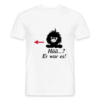 kleines Monster Smuffel hää er war es - Männer T-Shirt - Weiß - Vorne - AI Model Male 178 dark (178cm)
