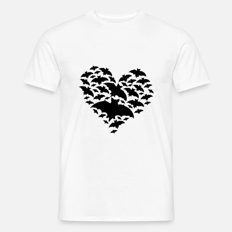 Fledermaus Herz Fledermäuse als Herzchen - Männer T-Shirt - Weiß
