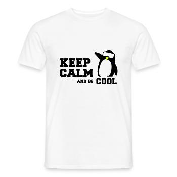 penguin keep calm - Männer T-Shirt - Weiß - Vorne - AI Model Male 178 dark (178cm)