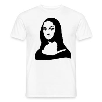 Mona Lisa Original -vor der Augenbrauen Entfernung - Männer T-Shirt - Weiß - Vorne - AI Model Male 178 dark (178cm)