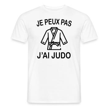 Je Peux Pas J'ai Judo - T-shirt homme - blanc - Devant - AI Model Male 178 dark (178cm)