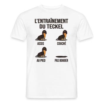 Teckel Éducation Chien Entraînement Chien Teckel - T-shirt homme - blanc - Devant - AI Model Male 178 dark (178cm)