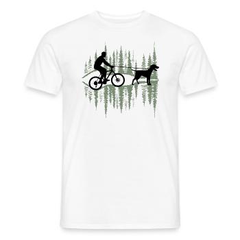 bikejöring zughundetraining zughunde zughundesport - Men's T-Shirt - white - Front - AI Model Male 178 dark (178cm)