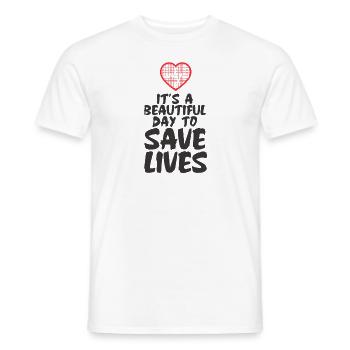 Sauver des vies paramédic docteur docteur docteur cadeau - T-shirt homme - blanc - Devant - AI Model Male 178 dark (178cm)