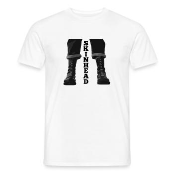 Skinhead Boots - Men's T-Shirt - white - Front - AI Model Male 178 dark (178cm)