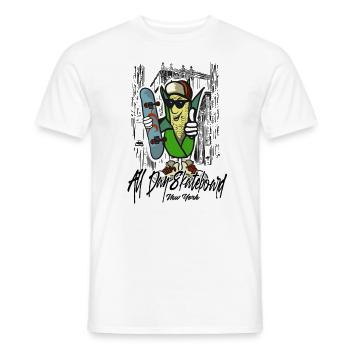 skateboard - Men's T-Shirt - white - Front - AI Model Male 178 dark (178cm)