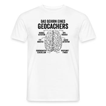 Geocaching - Das Gehirn eines Geocachers - Männer T-Shirt - Weiß - Vorne - AI Model Male 178 dark (178cm)