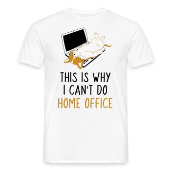 Home Office Work Cat Cat Lover - Men's T-Shirt - white - Front - AI Model Male 178 dark (178cm)