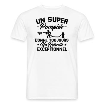 Super pompier donne toujours retraité exceptionnel - T-shirt homme - blanc - Devant - AI Model Male 178 dark (178cm)