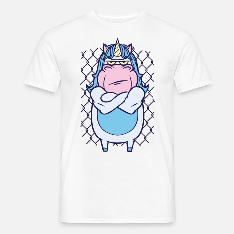 Wütendes Einhorn Geschenk - Männer T-Shirt - Weiß
