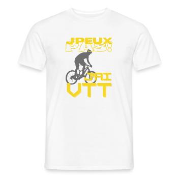 J'peux pas j'ai VTT - T-shirt homme - blanc - Devant - AI Model Male 178 dark (178cm)